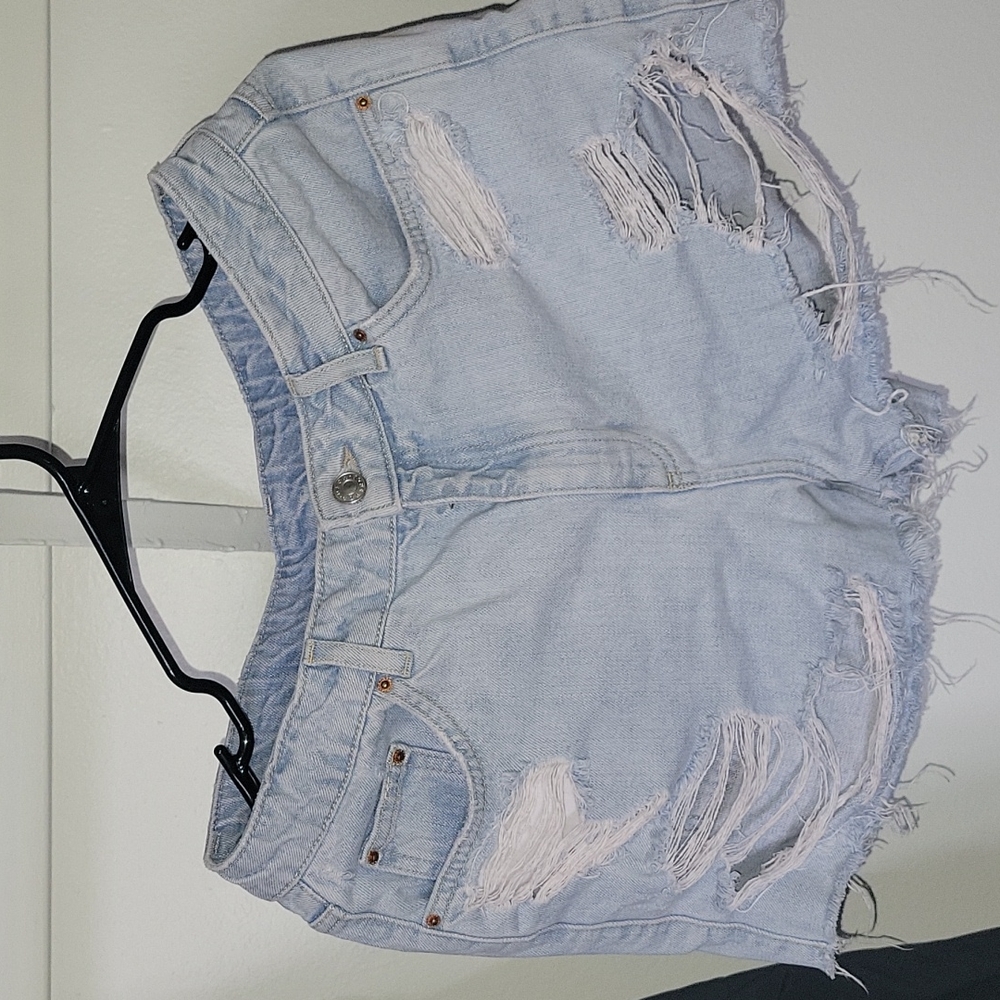 Topshop ripped denim shorts